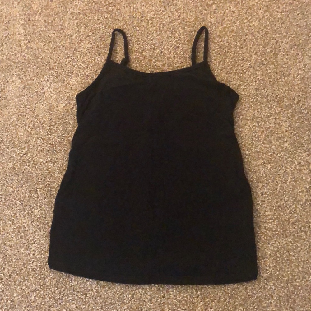 Black spaghetti strap tank top by SHEIN